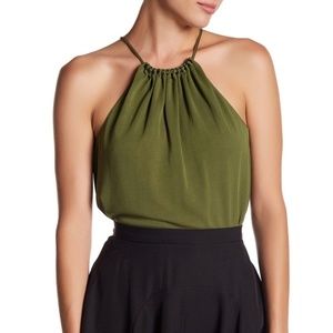 { HALSTON HERITAGE } BEAD EMBELLISHED TOP NWT